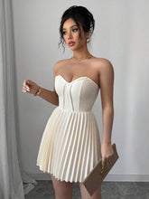 Elenzga Elegant Ruched Waist A-Line Dress, Romantic For Women
